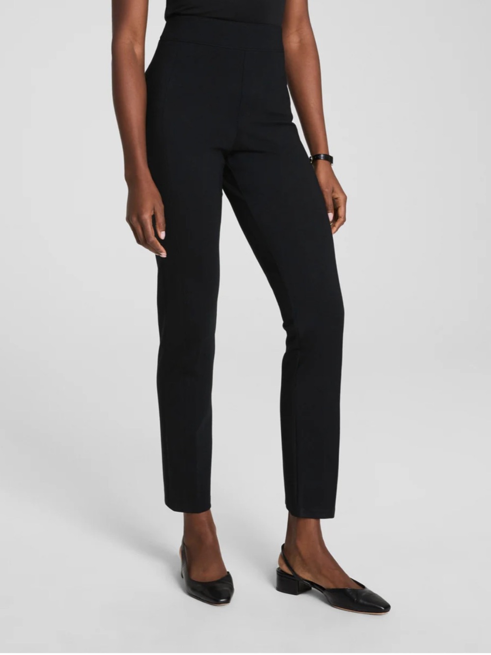 SPANXsupersmooth PerfectFit Ponte Slim Straight Ankle Pants — Black